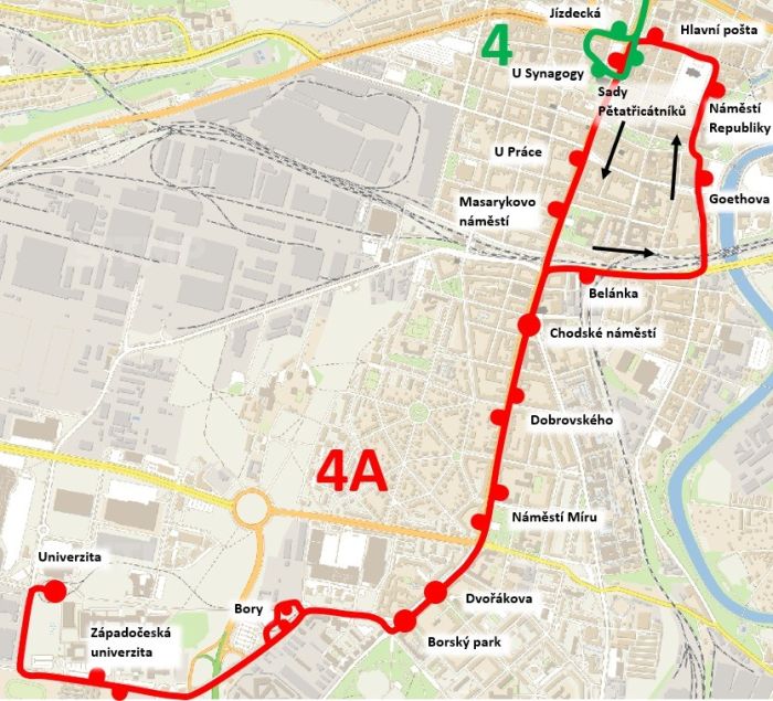 mapa 4, 4A výluka TANK