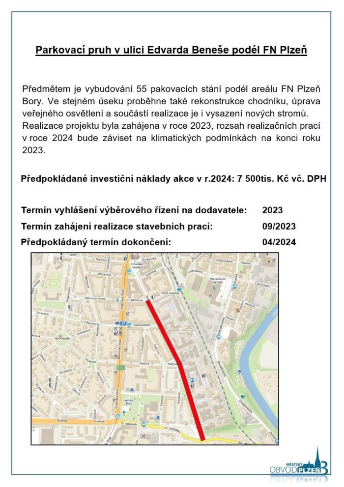 Parkovací pruh E. Beneše Parkovací pruh E. Beneše