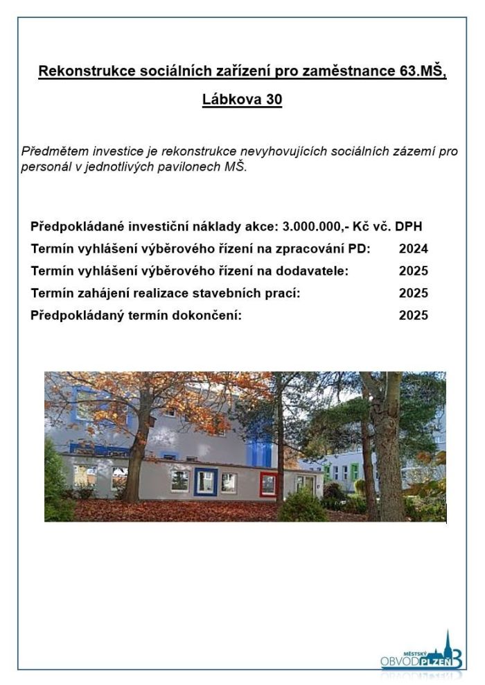 Rekonstruke soc. zařízení 63. MŠ Rekonstruke soc. zařízení 63. MŠ