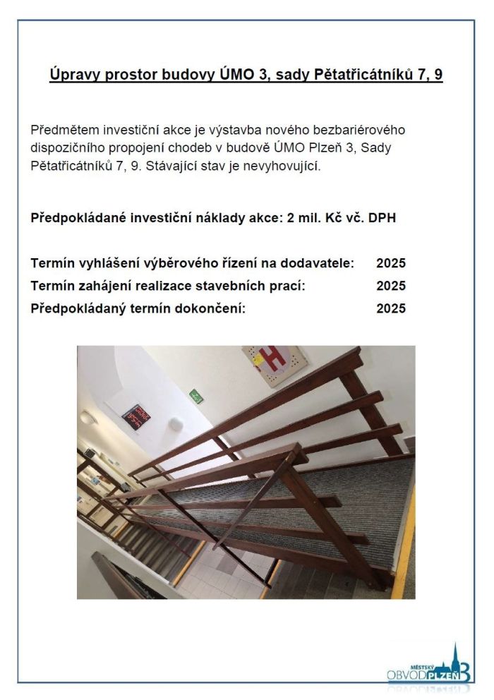 Úprava prostor ÚMO Plzeň 3 Úprava prostor ÚMO Plzeň 3