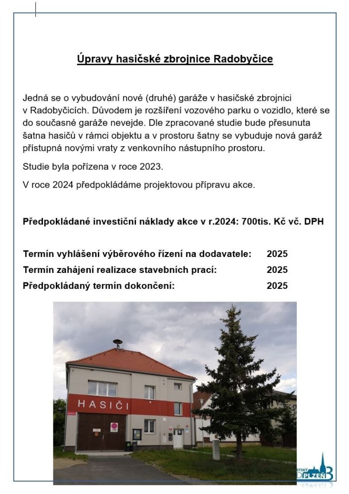 Úpravy has. zbrojnice Radobyčice Úpravy has. zbrojnice Radobyčice