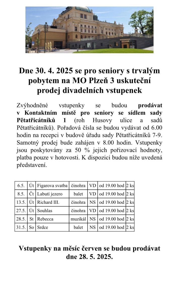 vstupenky květen